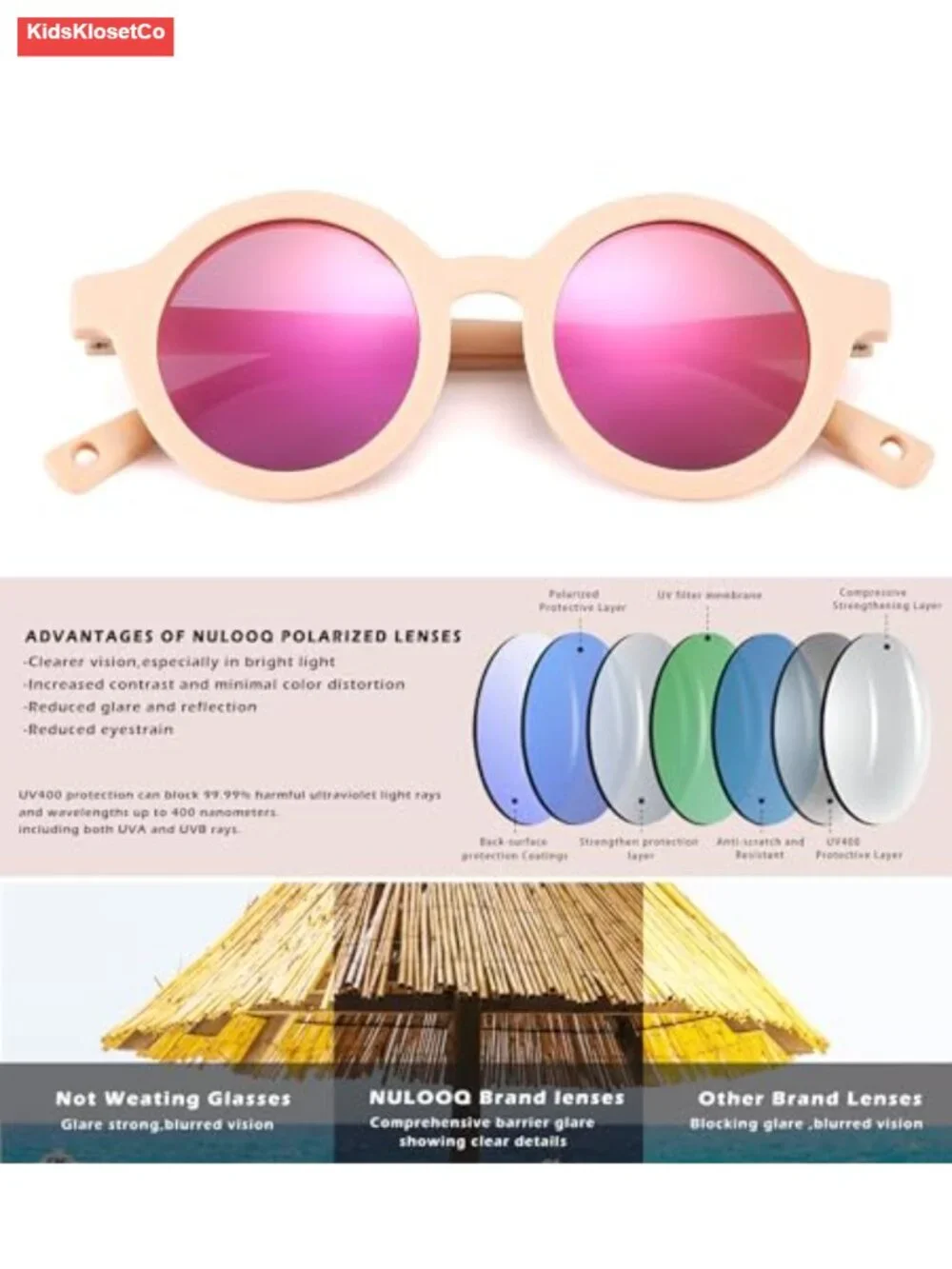 Bendable Polarized Baby Sunglasses with Strap Round Flexible TPEE Infant Toddler
